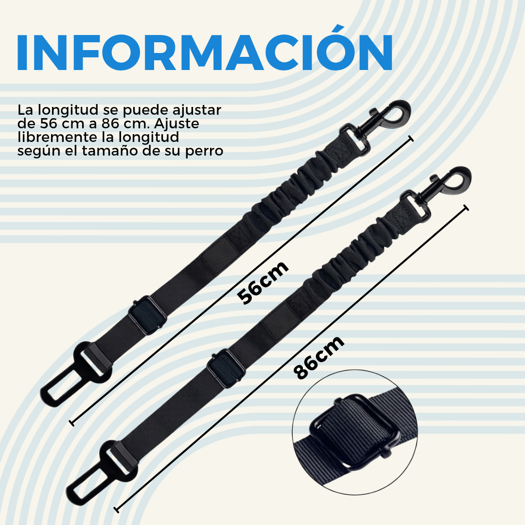 Detalles del cintur&oacute;n de seguridad para perros ajustable